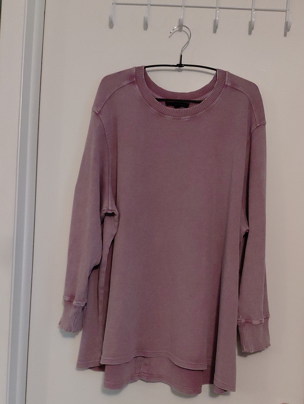 JANE+DELANCEY Women’s Long Drop Sleeve Sleeve Crewneck Tunic - Rose Mauve SZ. 2X